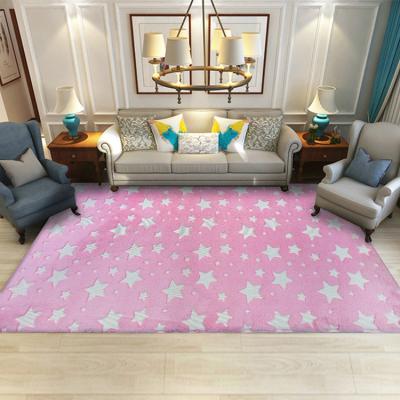 China Bedside Luminous Non-slip Ultra Soft Fluffy Home Decor Carpet Custom Luminous Blanket For Living Room for sale