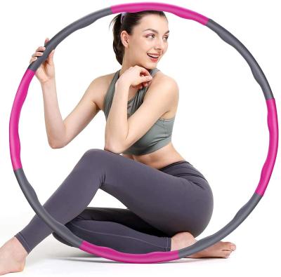 China Waist Can Be Detached And Fitted Eco-friendly Plastic Section Detachable Hoola Ring Hula Hoops For Adults Ring 8 Polynesian Dance Exercise PP Fitnsss for sale