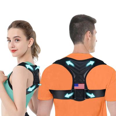 China 2021 Breathable New Comfortable Adjustable Upper Back Brace Clavicle Support Posture Corrector For Men And Women for sale