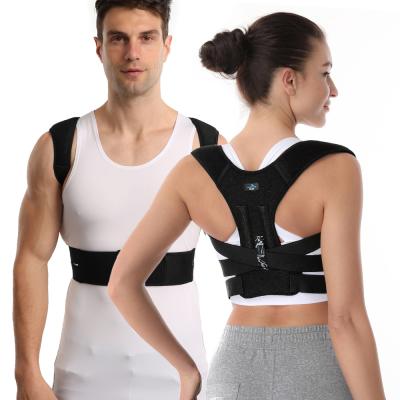 China Upper Back Corrector For Back Elastic Band Support Clavicle Brace Posture Correction 2021 New Patent Adjustable Elastic Bands Pain Relief for sale