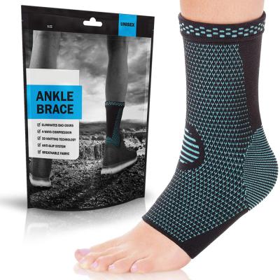 China 3D Adjustable Compression Knitted Ankle Brace Elastic Nylon Ankle Support Protection Compression Sleeve for Fitness, Injury Recovery, Joint Pain for sale