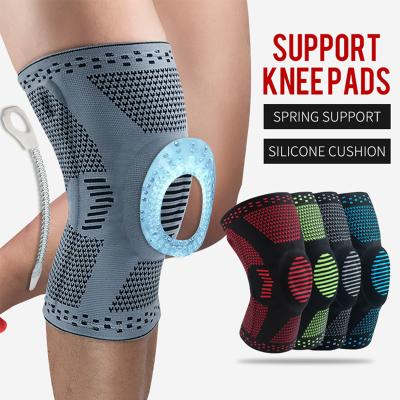 China New 2021 Professional Adjustable Compression Knee Sleeve Knee Support Knee Brace with Patella Gel Pads and Side Stabilizers for sale