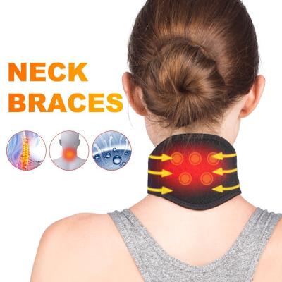 China Hot Selling Adjustable Magnetic Tourmaline Neck Brace Massager Self-Heating Health Care Brace Belt For Neck Pain Relief for sale