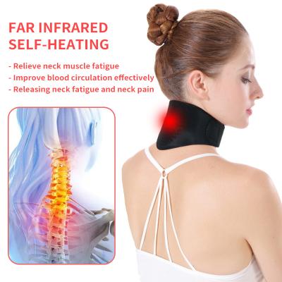 China Adjustable Magnetic Tourmaline Self Heating Massager Neck Brace Neck Wrap Belt For Neck Pain for sale