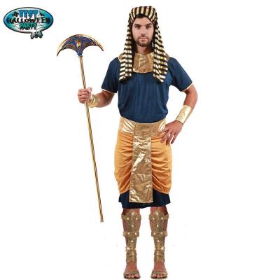 China Adult King Of Egypt King TUT Costume Polyester Mens Character Egyptian Pharaoh Costume for sale