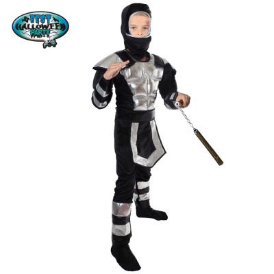 China Polyester Party Halloween Kids Silver Boy Japanese Ninja Ninja Fancy Warrior Costume Carnival for sale