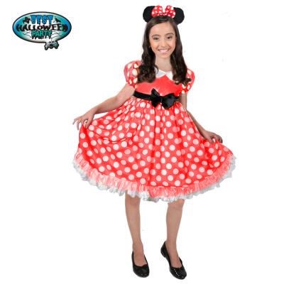 China Polyester Minnie Costume Girls Costume Up + Mouse Ears Headband Cosplay Birthday Children Kids Princess Party Outfit for sale