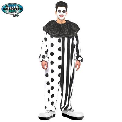 China Polyester Carnival Mens Killer Clown Adult Evil Circus Clown Full Costume for sale