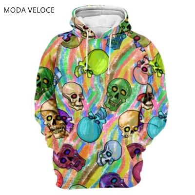 China Custom Printed Oversized Hoodies 2020 Unique Pencil Skeleton Men's Pullover 3d Sublimation Anti-Shrink for sale