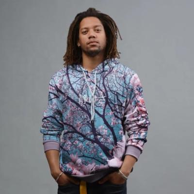 China Custom printed oversized hoodies 3d sublimation Japanese cherry blossom pullover anti-shrink hoodie men for sale