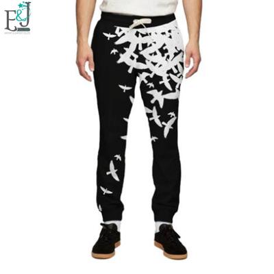 China 2020 New Anti-wrinkle French Terry Print Doves Chinese Style Sweatpants Casual Men Slim Fit Pants Mens Joggers Sweatpants for sale