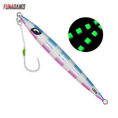 China Lead FUNADAIKO Jig 80g 100g 120g 150g 200g Lead Bait Lure Low Speed ​​Luminous Hard Metal Knife Tackle Deep Artificial Tool for sale