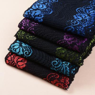 China Fashion Elastic Hot Selling Embroidered Trim Lace Nylon Creamy Color For Underwear Accessories for sale