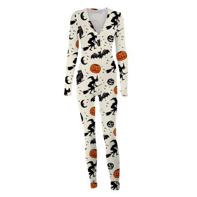 China 2021 New Arrival QUICK DRY Pattern 2XL Plus Size Long Sleeve Pants Romper Teams Halloween Onesie Pajamas For Women Adults for sale