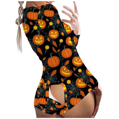 China 2021 New Arrival QUICK DRY Pattern 2XL Plus Size Long Sleeve Shorts Halloween Onesie Pajamas For Women Adults for sale