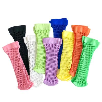 China Boys And Girls Summer Designers Antibacterial Wholesale Candy Color Net Kids Stockings Breathable Fashionable Solid Socks for sale