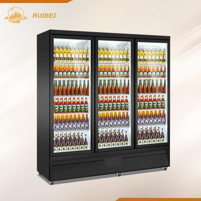 China Single-temperature Vertical Beverage Showcase Automatic Defrosting Refrigerated Supermarket Refrigerator for sale