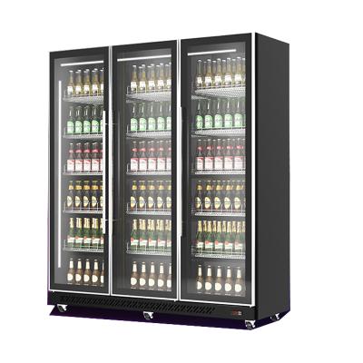 China Single-Temperature Commercial Refrigerator Upright Glass Door Beverage Display Fridge Cooler for sale