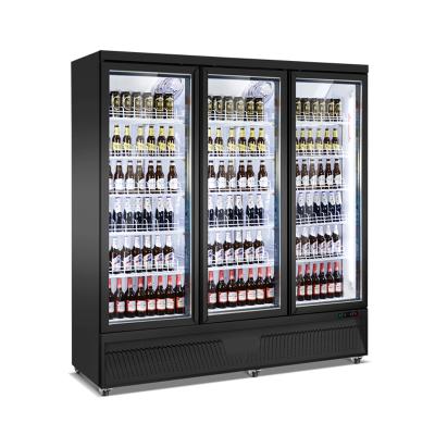 China Commercial Supermarket Single-temperature Refrigerator Glass Door Upright Display Refrigerator And Freezer for sale