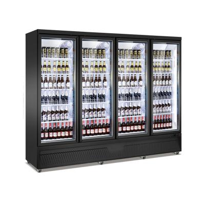 China Single-temperature Supermarket Glass Door No Frost Vertical Showcase Display Fridge Refrigerator for sale