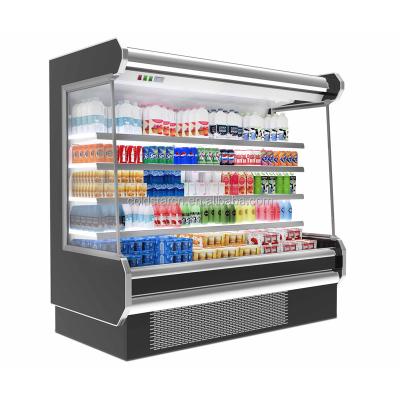 China Open Top Commercial Single-Temperature Multi-deck Display Refrigerator Open Face Air Curtain Chiller Cabinet for sale