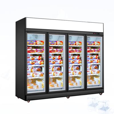 China Single-temperature Supermarket Showcase Upright Freezer Glass Door Refrigerator for sale