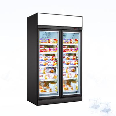 China Single-temperature Vertical Upright Supermarket Refrigerator Glass Door Fridge Display Freezer Price for sale