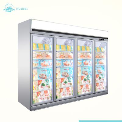 China Single-temperature 1/2/3/4 Door LED Light Supermarket Freezer and Soft Drink Commercial Beverage Cooler Refrigerator for sale