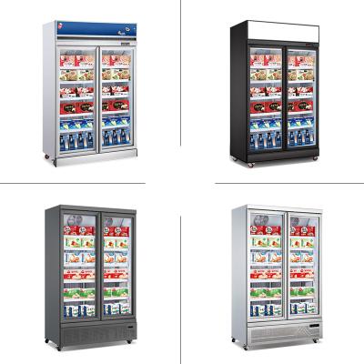 China Single-temperature Customize Vertical 1-2-3-4 Door Supermarket Ice Cream Freezer Showcase Display Freezer for sale