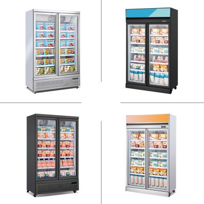 China Commercial Vertical Glass Door Single-temperature Glass Door Energy Beverage Beverage Display Cold Refrigerator Freezer For Supermarket for sale