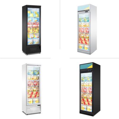 China Single-Temperature 400L Commercial Glass Door Vertical Freezer Display For Supermarket for sale