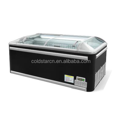 China Refrigeration Curved Type Freezer R290 Combo Island Energy Efficiency Supermarket Freezer for sale