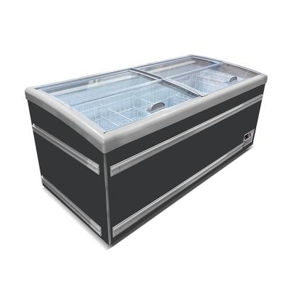 China Energy Efficiency Supermarket Top Open Commerical Display Showcase Refrigerated Island Freezer for sale