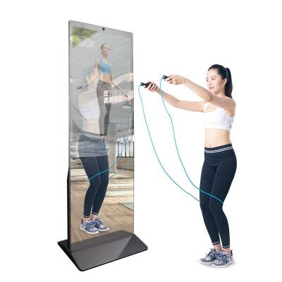 China Indoor Factory Floor Stand Magic Touch Screen Smart Mirror Interactive Digital Signage and Shows Advertising Players Screen Kiosk for sale