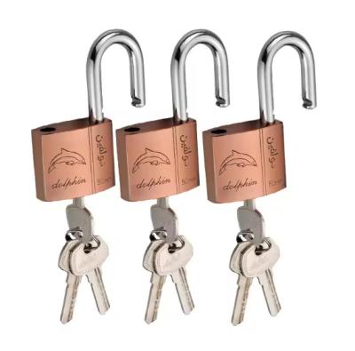 China Short Shackle Copper Padlock 50mm Brass Bulk Keyed Alike for sale