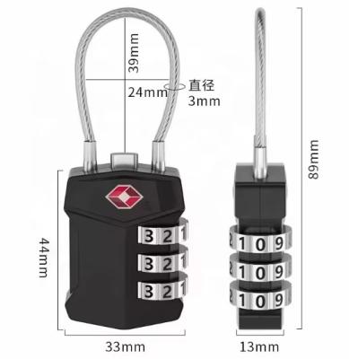 China Custom TSA Approved Padlocks Combination For Suitcases Backpacks Luggage for sale