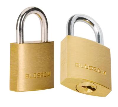 China Sturdy Keyed Small 32mm Brass Padlock Rectangular Hardened Steel for sale