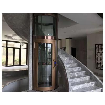 China Modern Customized Round Glass Elevator Villa Round Residential Glass Elevators for sale