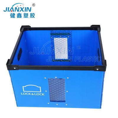 China Recycled materials Jianxin pp corrugated box with a visible window for sale