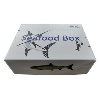 China Recycled materials fish box plastic frozen packaging fresh seafood packing ploytherene pp shipping cavity HDPE dry transport large for fish box for sale