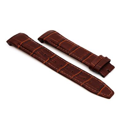 China Durable 20mm Genuine Leather Watch Strap Band With Plastic Insert for sale