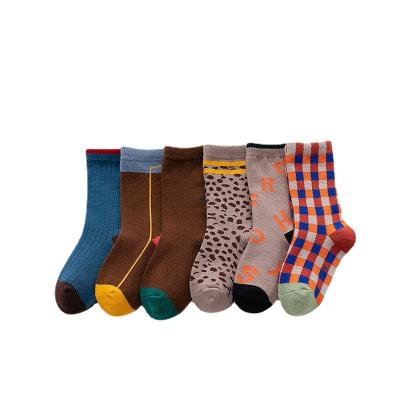 China Wholesales Winter QUICK DRY YUELI Custom Leopard Print Grid Kids Funny Socks for sale