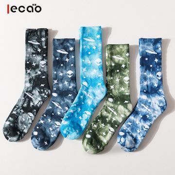 China Antibacterial Hot Sale Custom Logo YL Tie Dye Cheap Breathable Running Sports Socks for sale