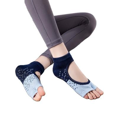 China YUELI QUICK DRY Open Grip Non Slip Combed Cotton Jacquard Backless Dance Socks for sale