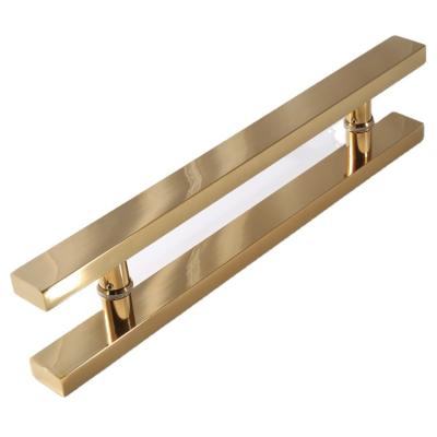 China Farmhouse Design Unique Hot Sale Stainless Steel Strong Pull Handle Rose Gold For Glass Door for sale