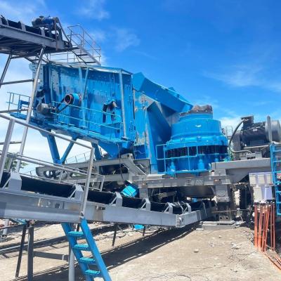 China 1 Period Mobile Jaw Impact Cone Hammer Crusher Plant for Mobile Construction Waste for sale