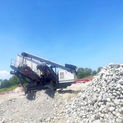 China Tamanho de entrada 1000×1200 mm Máquina de trituração de cones de impacto móvel à venda