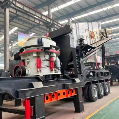 China Mobile Gravel Plants and Mobile Aggregate Cone Crusher with Perfect After-sales Service for sale