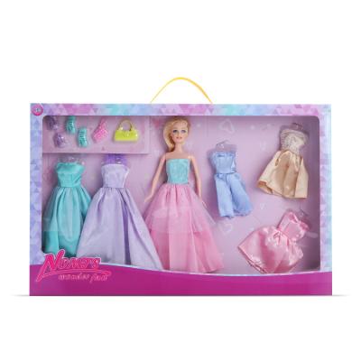 China 2022 hot sale mini best quality accessories kids play with 5 sets of fixed clothes dress up babiphat dolls for sale