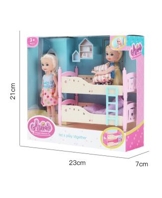 China 2022 China Professional Mini Manufacture To Bedroom Bed Set Doll Fashion Furniture Cute Girls Play Dolls for sale